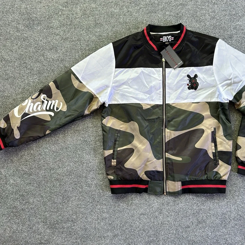 BKYS‎ Jacket Mens Extra Large Lucky Charm DTLR Street Wear Windbreaker Camo
